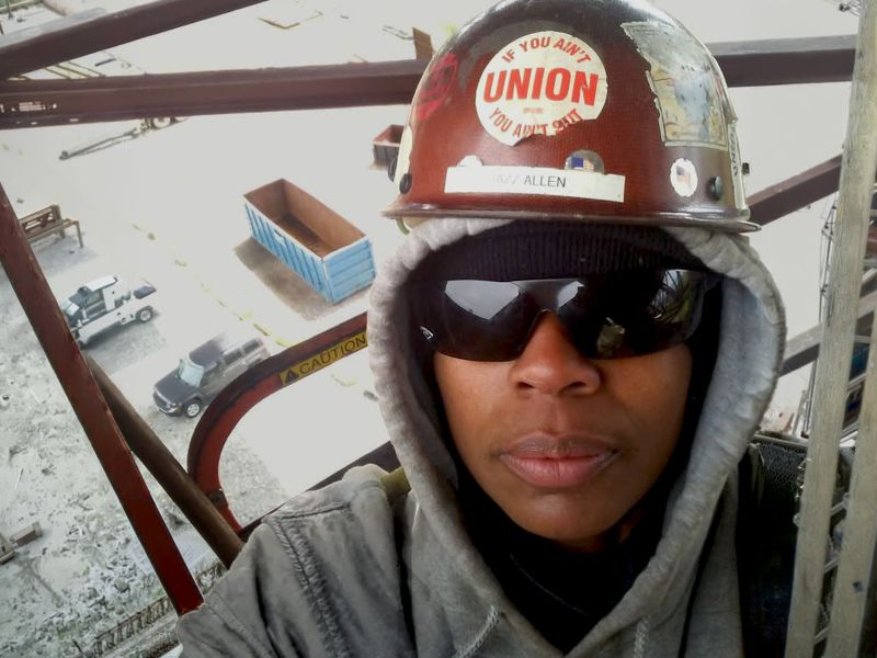 Two tradeswomen on a job site.